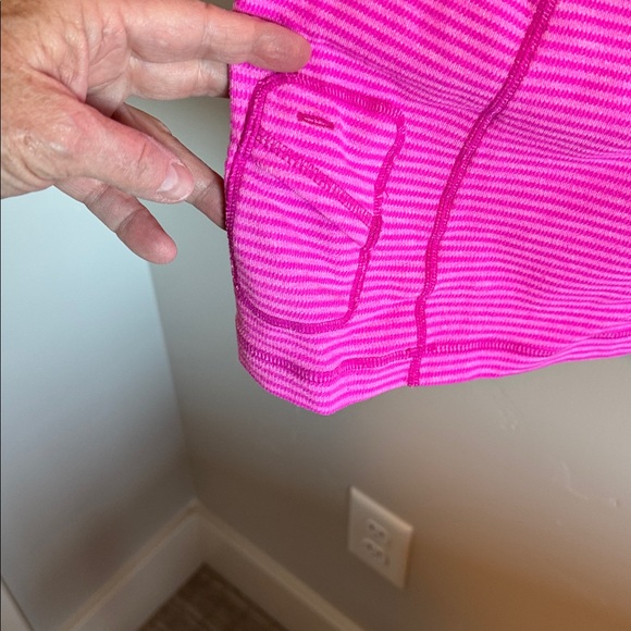 Lululemon hot pink striped long sleeve heavyweight shirt. Fitted. - Picture 4 of 5